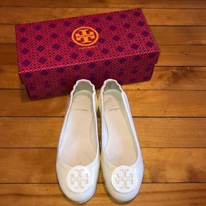 Tory Burch Minnie Travel Ivory Ballet Flats
